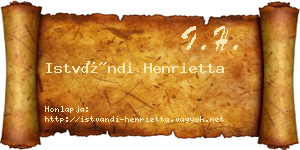 Istvándi Henrietta névjegykártya