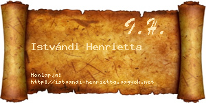 Istvándi Henrietta névjegykártya