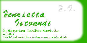 henrietta istvandi business card