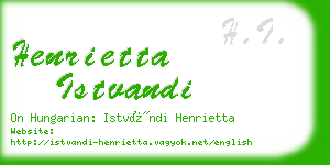 henrietta istvandi business card